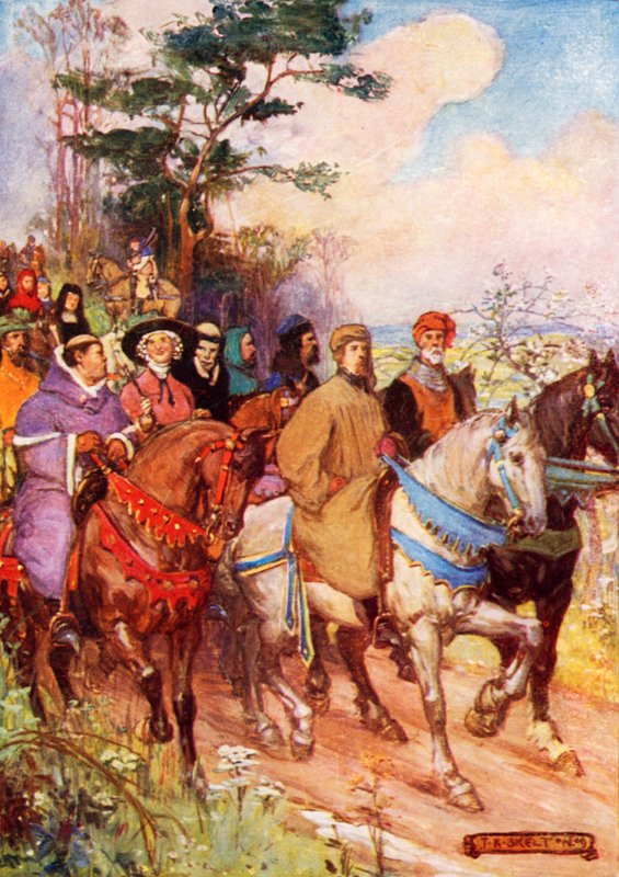 Chaucerovi poutníci v čele s ním od Joseph Ratcliffe Skelton