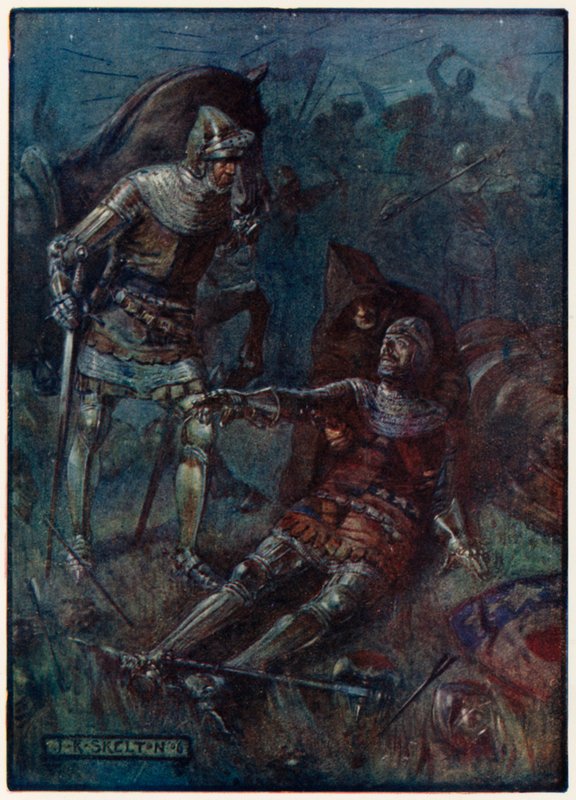 James, hrabě z Douglasu, v boji u Otterburnu od Joseph Ratcliffe Skelton