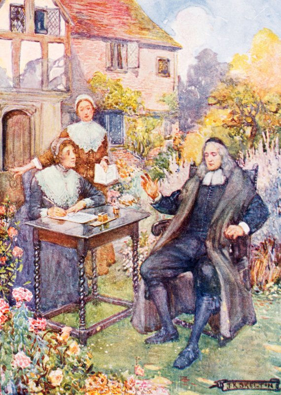 John Milton ve své zahradě od Joseph Ratcliffe Skelton
