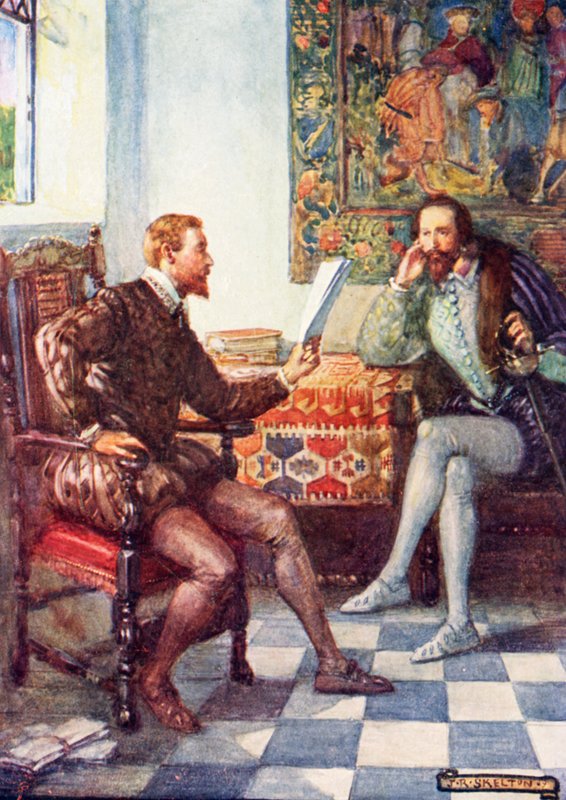 Spenser čte Raleighovi první díl Faery Queen od Joseph Ratcliffe Skelton