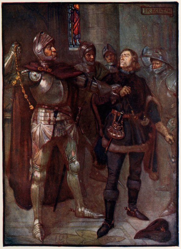 Hrabě z Angusu svléká zlatý řetízek z krku Roberta Cochrana od Joseph Ratcliffe Skelton