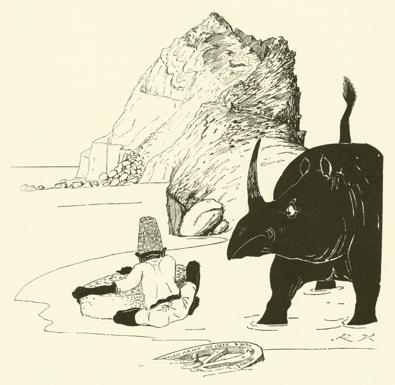 Parsee začíná jíst svůj dort (rytina) od Joseph Rudyard (after) Kipling
