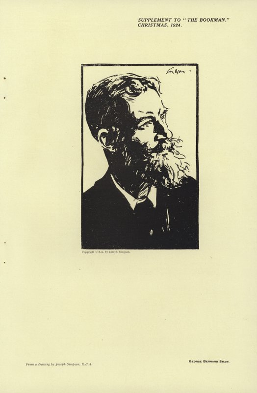 Portrét George Bernarda Shawa od Joseph Simpson