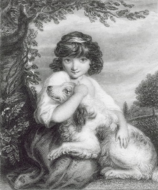 Miluj mě, miluj mého psa (gravírování) od Joshua (after) Reynolds