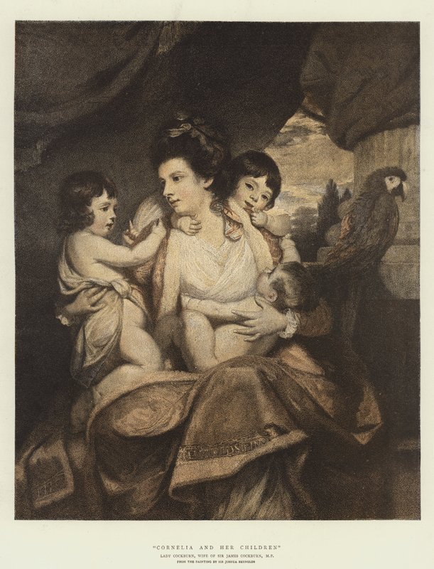 Cornelia a její děti (chromolitho) od Joshua Reynolds