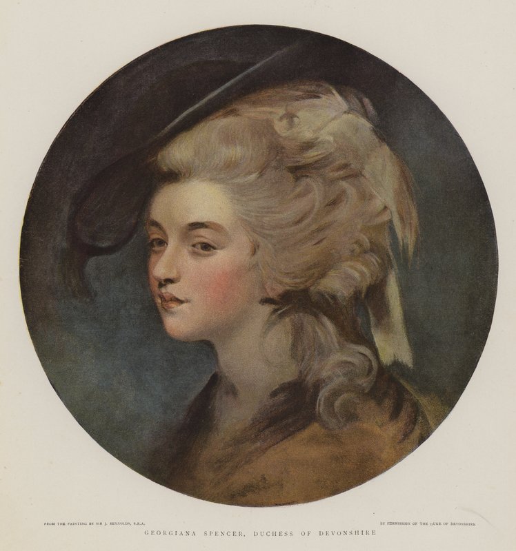 Georgiana Spencer, vévodkyně z Devonshire (chromolitho) od Joshua Reynolds