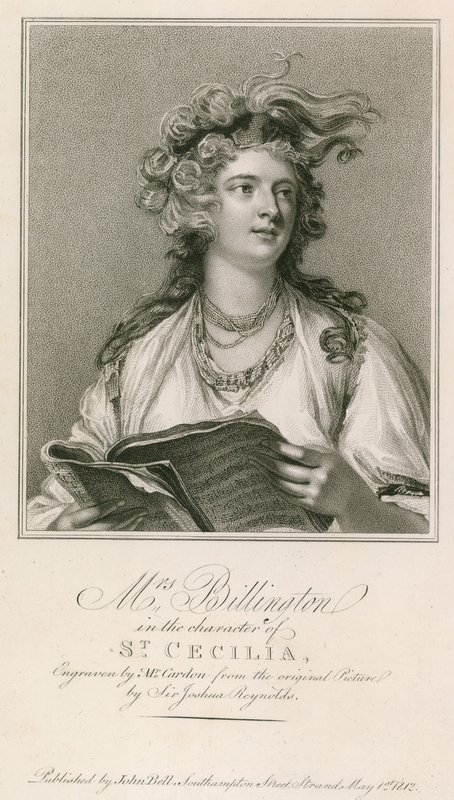 Paní Billingtonová v postavě svaté Cecilie od Joshua Reynolds