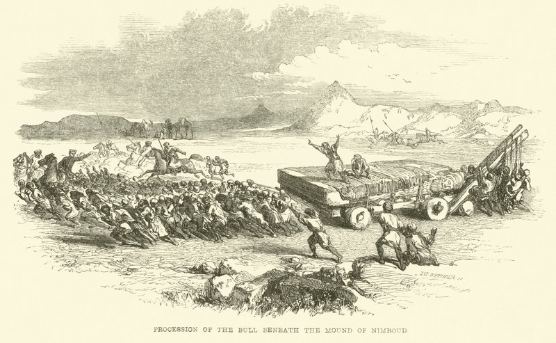 Průvod býka pod mohylou Nimrud od Josiah Wood Whymper