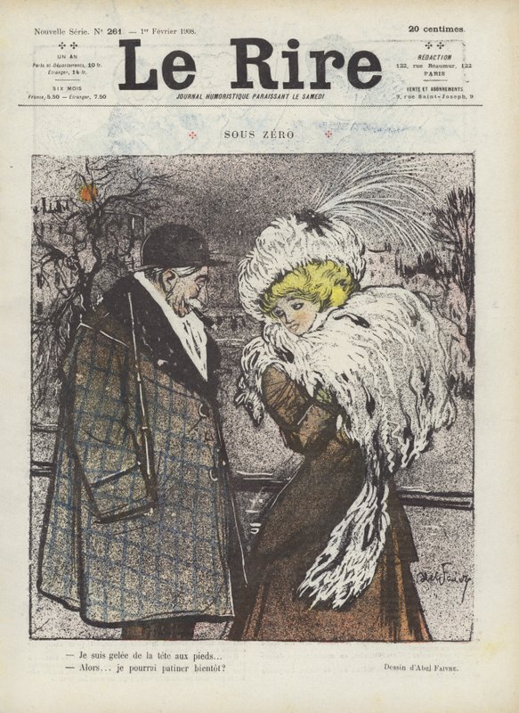 Pod nulou. Ilustrace pro Le Rire od Jules Abel Faivre