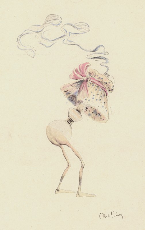 Figurka, možná představující lahvičku s parfémem (barva litho) od Jules Abel Faivre