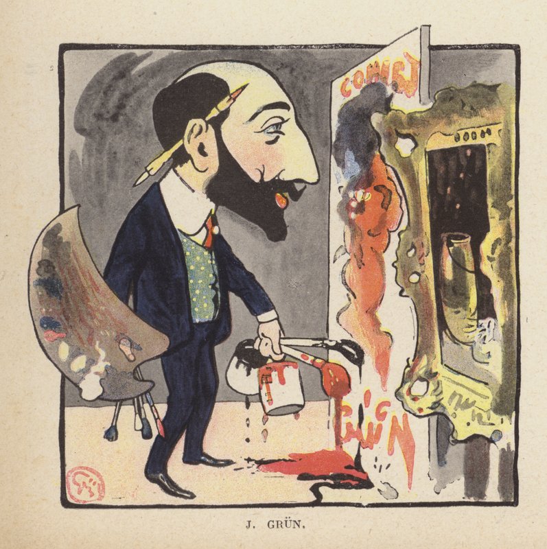 Autoportrét francouzského malíře a ilustrátora Jean-Alexandre Gruna (barevné lito) od Jules Alexandre Gruen or Grun