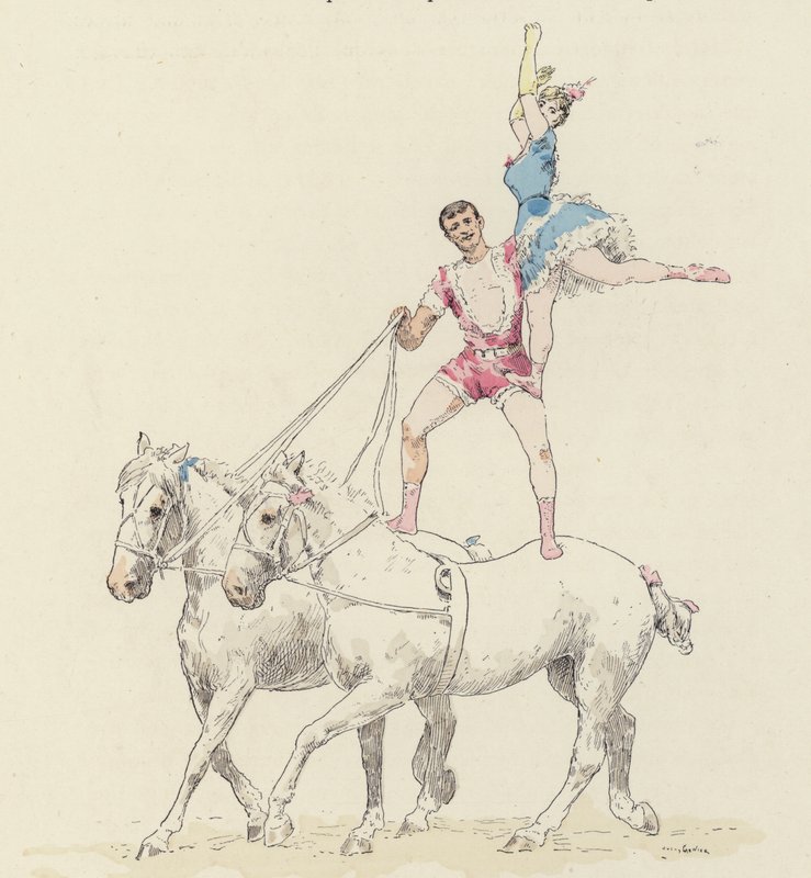 Koňský akt (barva litho) od Jules Arsene (after) Garnier