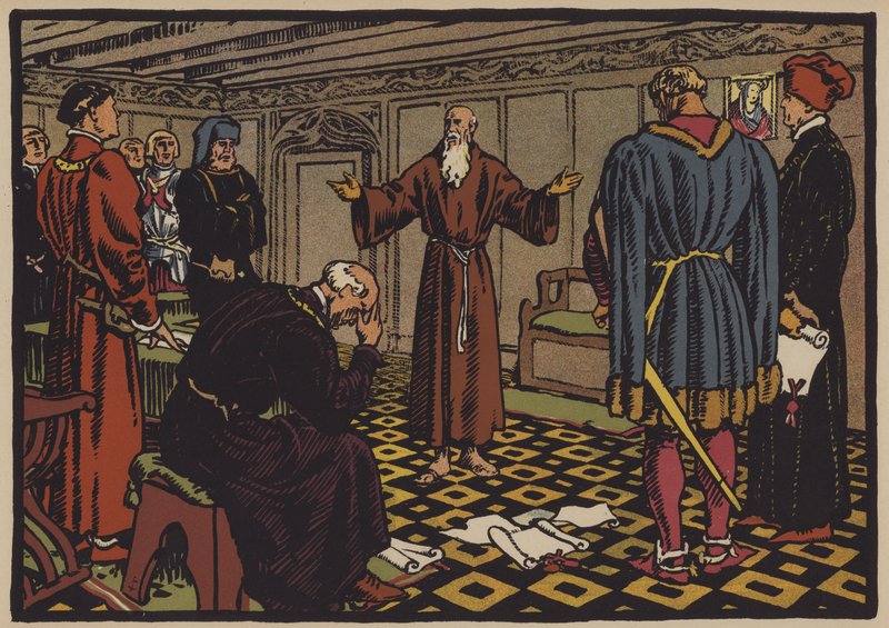 Poustevník Niklaus von Flue a smlouva ze Stans, 1481 od Jules Courvoisier