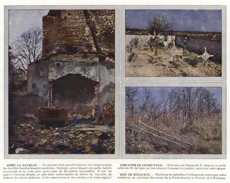 Po bitvě, hřbitov Courgivaux, Birch Wood od Jules Gervais Courtellemont