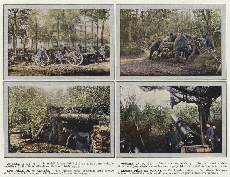 75 dělostřelectvo, vrtací houfnice, jeden kus 75 chráněný, velký námořní kus od Jules Gervais Courtellemont