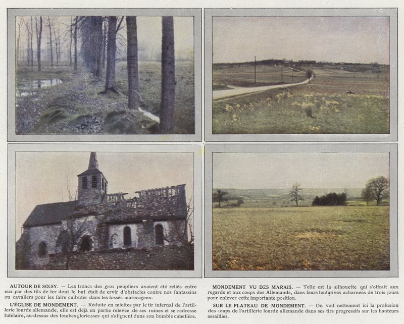 Kolem Soisy, Mondement při pohledu z močálů, The Church of Mondement, Na Plateau de Mondement od Jules Gervais Courtellemont