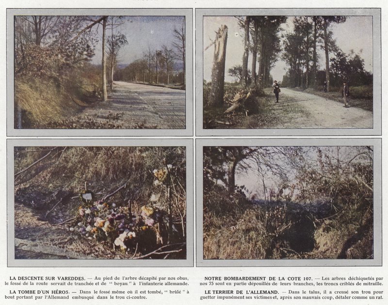 The Descent on Vareddes, Our Bombing of Hill 107, The Tomb Of A Hero, The German Burrow od Jules Gervais Courtellemont