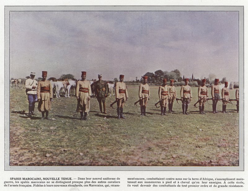 Maročtí Spahis v nové uniformě od Jules Gervais Courtellemont