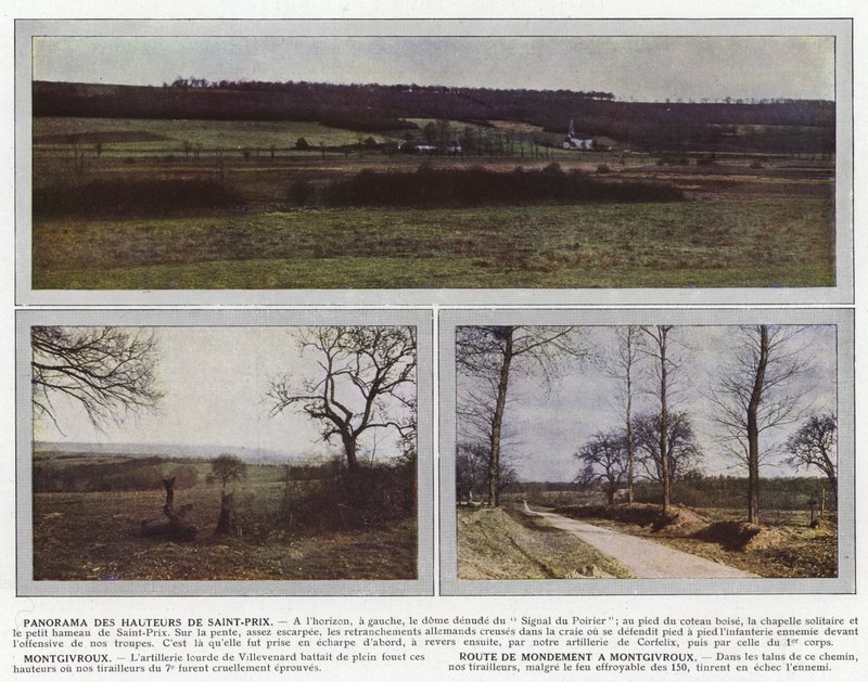 Panorama výšin Saint-Prix, Montgivroux, Route de Mondement a Montgivroux od Jules Gervais Courtellemont