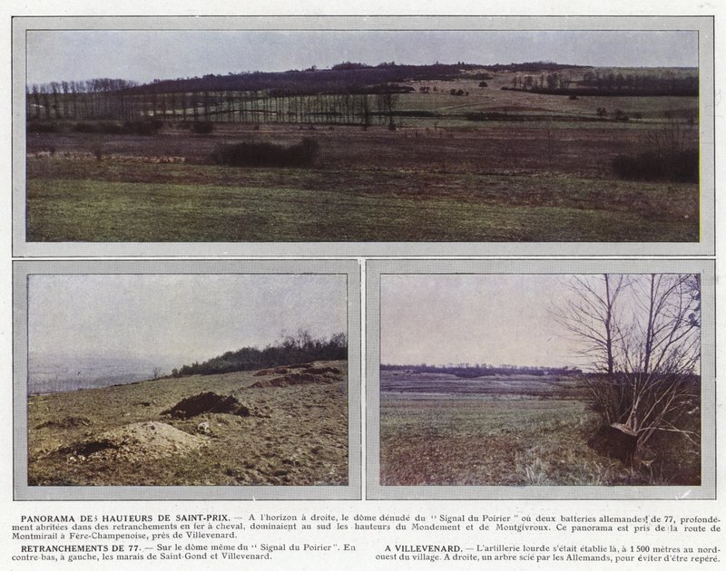 Panorama výšin Saint-Prix, opevnění 77, ve Villevenardu od Jules Gervais Courtellemont