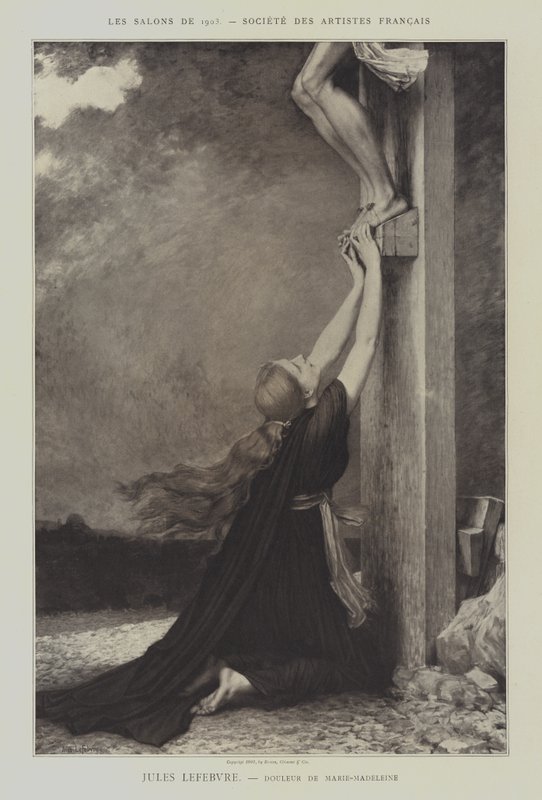 Smutek Marie Magdaleny (Smutek Marie Magdaleny) (litho) od Jules Joseph (after) Lefebvre