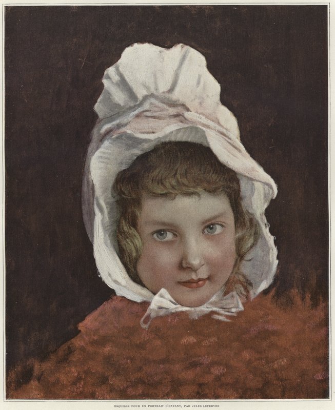 Skica pro portrét dítěte od Jules Joseph Lefebvre
