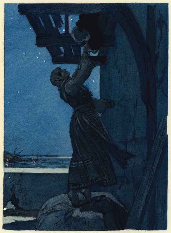 Ilustrace k pamětem Casanovy (barevná litografie) od Jules Marie Auguste Leroux