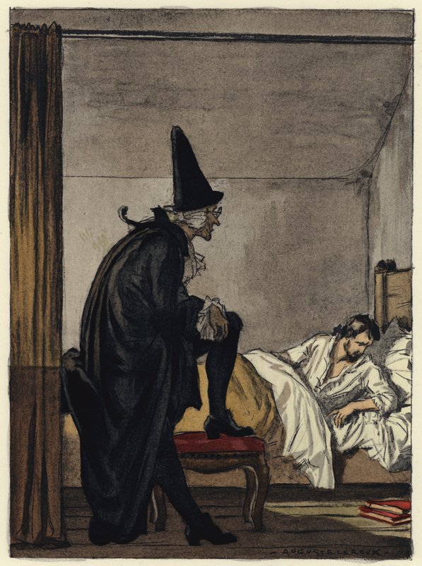 Ilustrace k pamětem Casanovy (barevná litografie) od Jules Marie Auguste Leroux