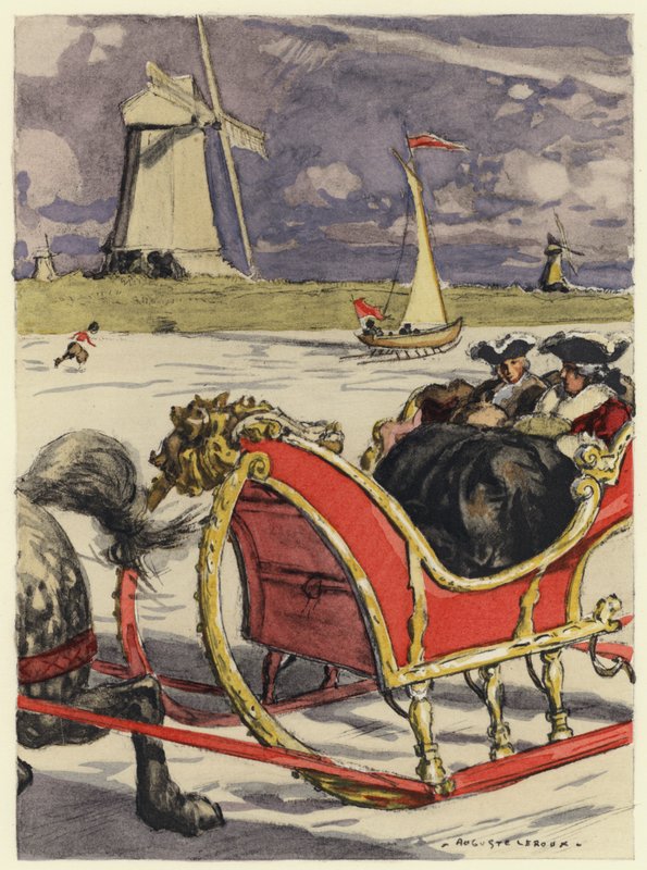 Ilustrace k pamětem Casanovy (barevná litografie) od Jules Marie Auguste Leroux