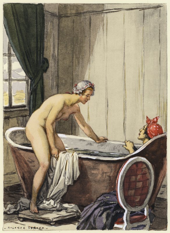 Ilustrace k pamětem Casanovy (barevná litografie) od Jules Marie Auguste Leroux