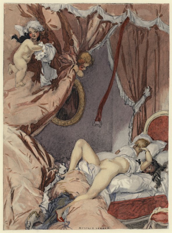 Ilustrace k pamětem Casanovy (barevná litografie) od Jules Marie Auguste Leroux
