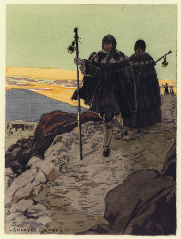 Ilustrace k pamětem Casanovy (barevná litografie) od Jules Marie Auguste Leroux
