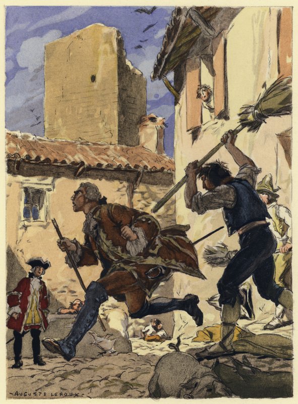 Ilustrace k pamětem Casanovy (barevná litografie) od Jules Marie Auguste Leroux