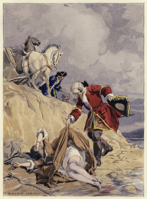 Ilustrace k pamětem Casanovy (barevná litografie) od Jules Marie Auguste Leroux