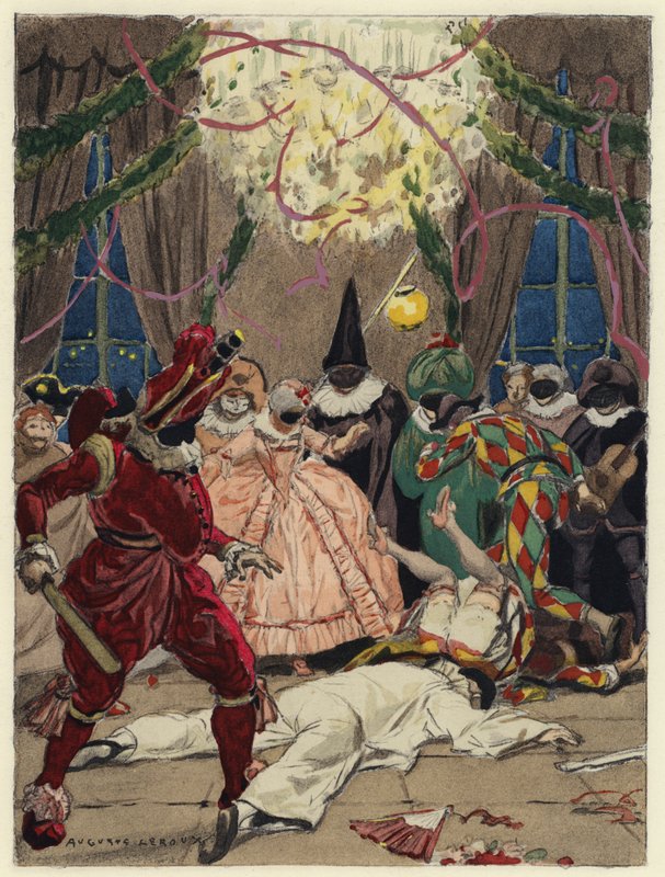 Ilustrace k pamětem Casanovy (barevná litografie) od Jules Marie Auguste Leroux