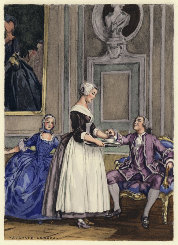 Ilustrace k pamětem Casanovy (barevná litografie) od Jules Marie Auguste Leroux