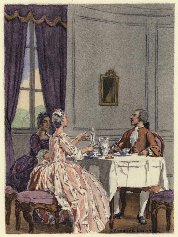 Ilustrace k pamětem Casanovy (barevná litografie) od Jules Marie Auguste Leroux
