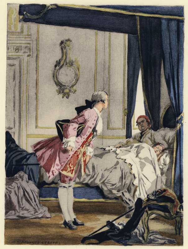 Ilustrace k pamětem Casanovy (barevná litografie) od Jules Marie Auguste Leroux