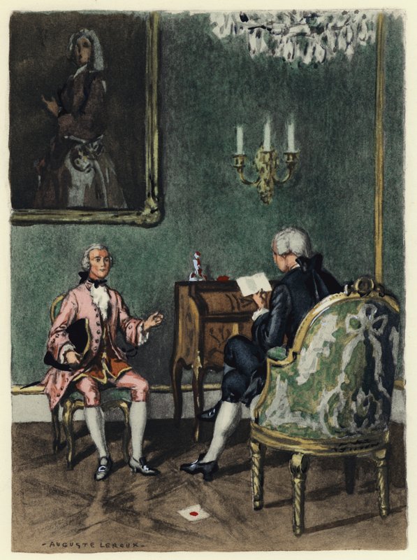 Ilustrace k pamětem Casanovy (barevná litografie) od Jules Marie Auguste Leroux