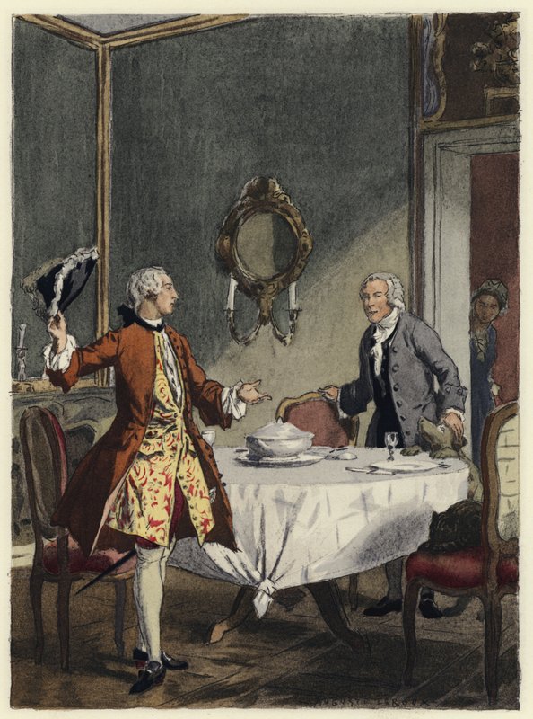 Ilustrace k pamětem Casanovy (barevná litografie) od Jules Marie Auguste Leroux