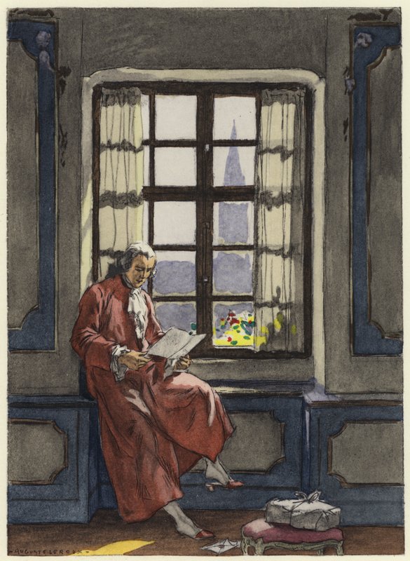 Ilustrace k pamětem Casanovy (barevná litografie) od Jules Marie Auguste Leroux