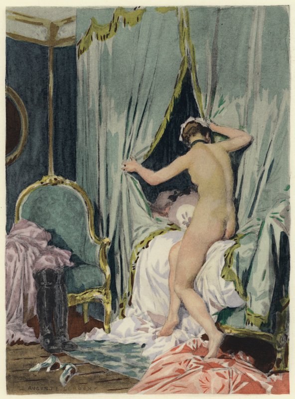 Ilustrace k pamětem Casanovy (barevná litografie) od Jules Marie Auguste Leroux
