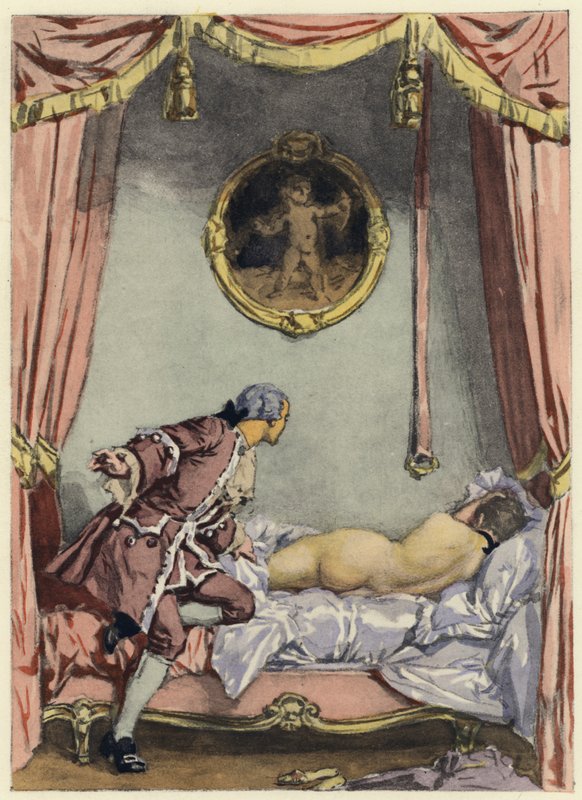 Ilustrace k pamětem Casanovy (barevná litografie) od Jules Marie Auguste Leroux