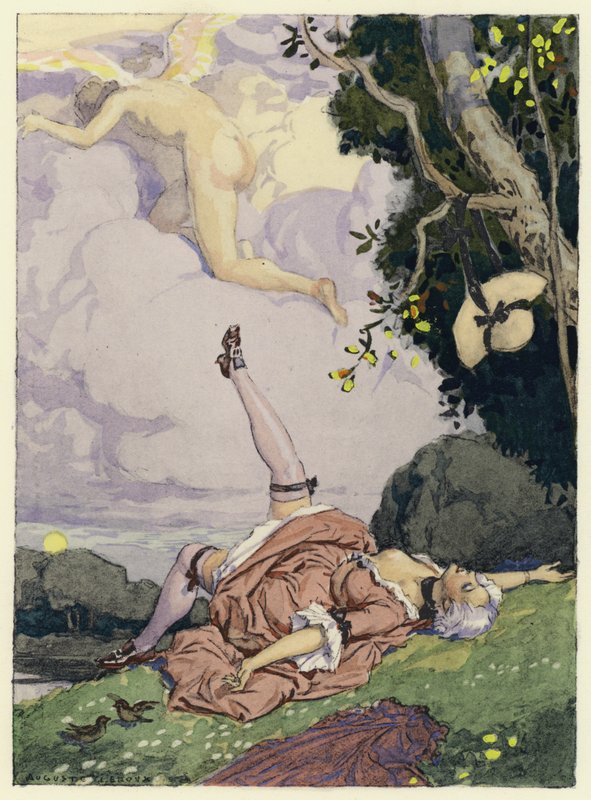 Ilustrace k pamětem Casanovy (barevná litografie) od Jules Marie Auguste Leroux