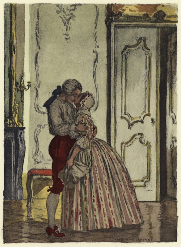 Ilustrace k pamětem Casanovy (barevná litografie) od Jules Marie Auguste Leroux