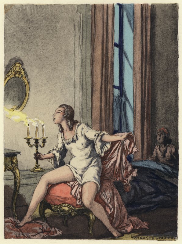 Ilustrace k pamětem Casanovy (barevná litografie) od Jules Marie Auguste Leroux