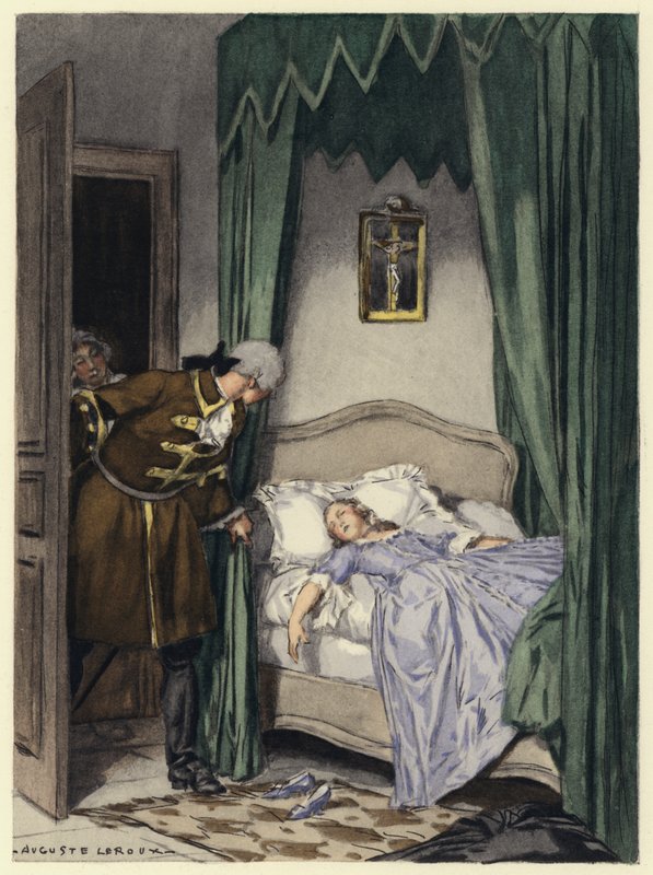 Ilustrace k pamětem Casanovy (barevná litografie) od Jules Marie Auguste Leroux