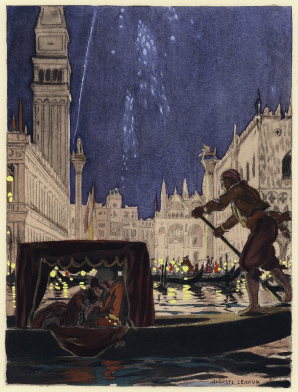 Ilustrace k pamětem Casanovy (barevná litografie) od Jules Marie Auguste Leroux