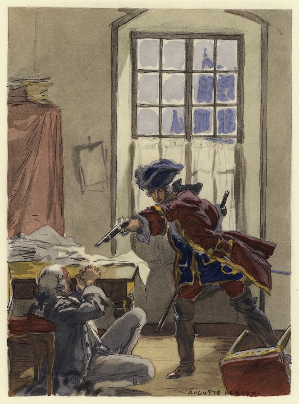 Ilustrace k pamětem Casanovy (barevná litografie) od Jules Marie Auguste Leroux