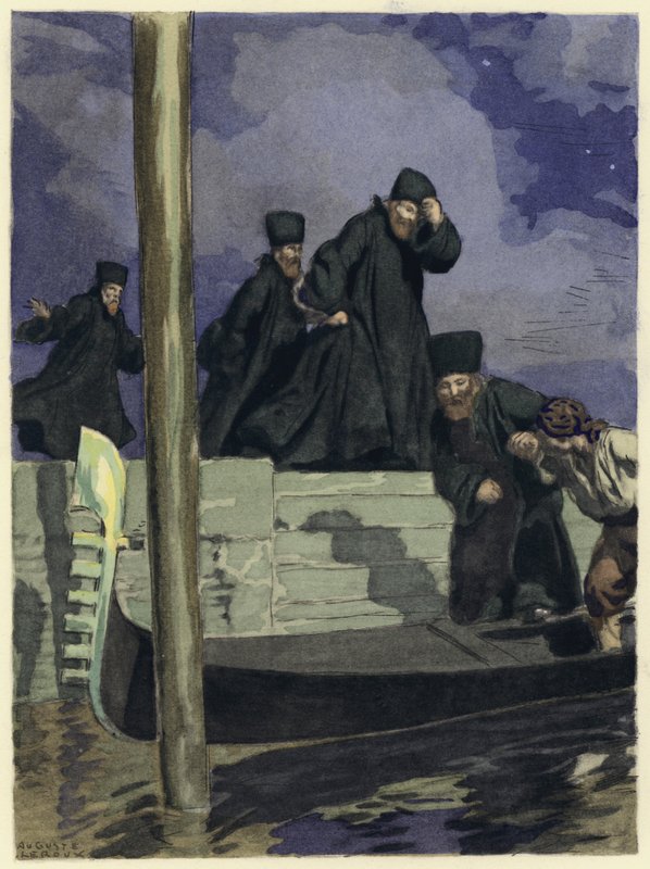 Ilustrace k pamětem Casanovy (barevná litografie) od Jules Marie Auguste Leroux
